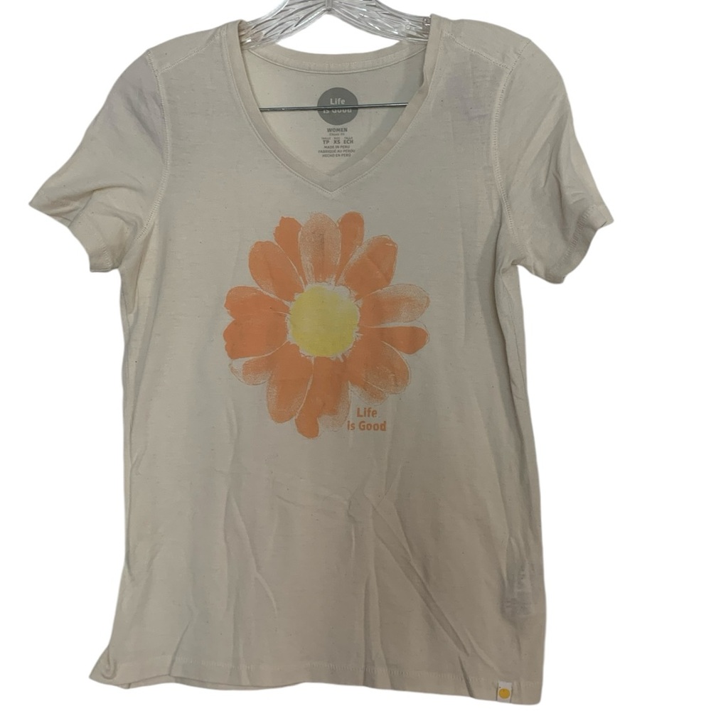 Life is Good.  Daisy flower power t-shirt sz X Small.  Good condition